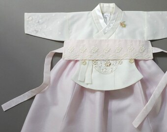 100days~10y/o Jooyeon Butterfly Ivory Hanbok, Girl Hanbok, Dol, Baek-il, Hanbok Set, Baby Girl Kids Hanbok, Korean Dress