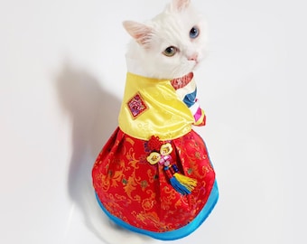 Princess Hanbok, Pet Hanbok, Koean Pet Clothing, Dog Fashion, Dog Apparel, Hanbok Dress, Korean Costume Pet