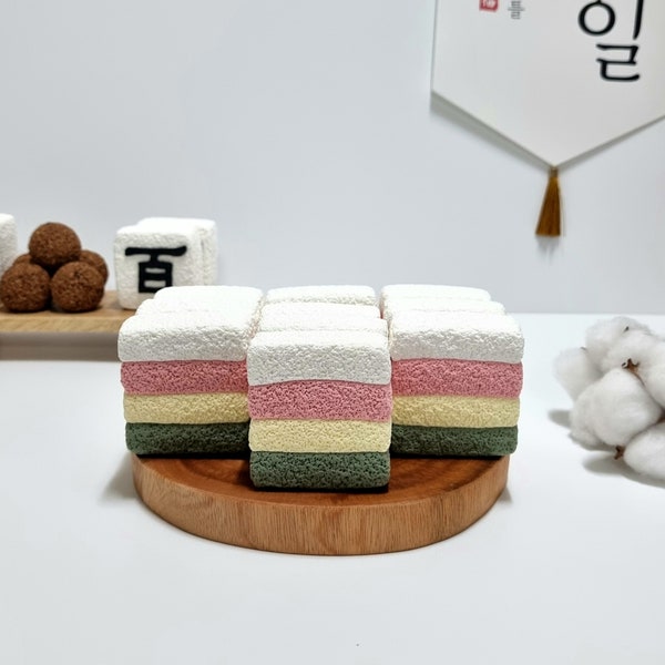 Clay Rainbow Cake, for dol party, 무지개떡, Korean birthday party, Dohl