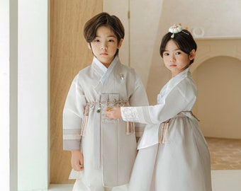 Saekdong Embroidery Beige HANBOK, 100days~10y/o Girl, Korean 1ST Birthday Party, Dol, Hanbok Set , Baby Girl Habok