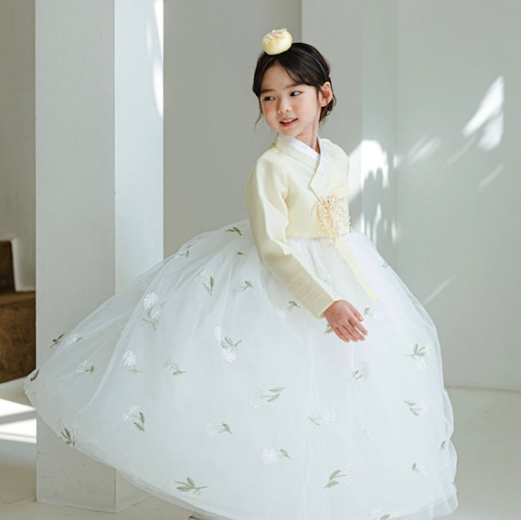 Kleding Meisjeskleding Babykleding voor meisjes Kledingsets Koreaans Meisje Hanbok Moderne Hanbok Baekil Dol 1 ~ 8y / o meisje Bloem Meisje Jurk Dahee Lace Hanbok 