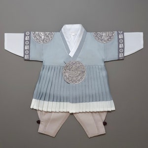 Two-tone Sky Prince Baby Boy HANBOK 100Days9y/o Boy, Korean 1ST Birthday Party, Dol Hanbok Set, Korean Traditional Dress, Doljanchi Only hanbok