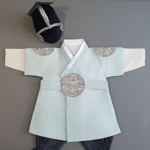 Mint Luxury Prince HANBOK, Boy 100Days6Years, Korean 1ST Birthday Party, Dol Hanbok Set , Korean Traditional Dress image 5