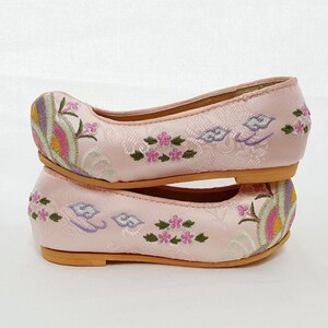 130220mm, Pink Floral Embroidery Hanbok shoes, Girl, Dol, Baby Hanbok, Dohl Korean image 2