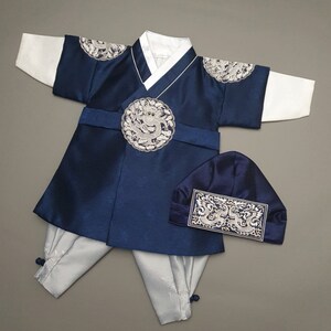 Luxury Prince Baby Boy HANBOK 100 Days 10Age Korean 1ST Birthday Party, Dol Hanbok Set , Korean Traditional Dress image 3