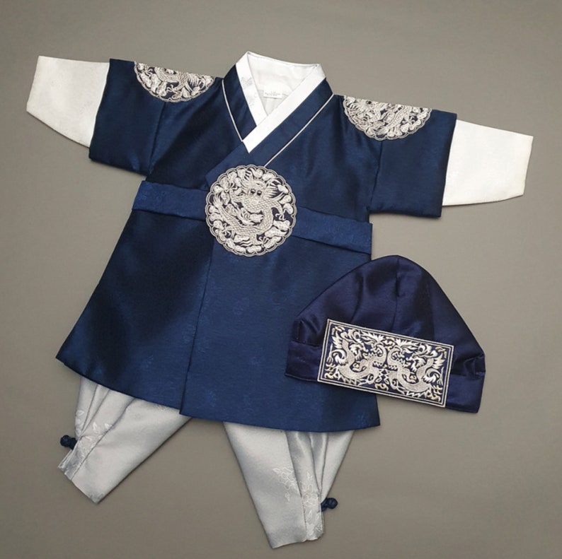 Luxury Prince Baby Boy HANBOK 100 Days 10Age Korean 1ST Birthday Party, Dol Hanbok Set , Korean Traditional Dress image 3