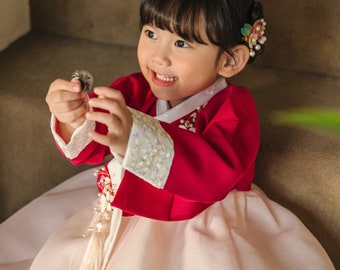100days~15y/o Embroidery Magenta L.Pink HANBOK, Korean 1ST Birthday Party, Dol, Hanbok Set, Baby Girl Hanbok