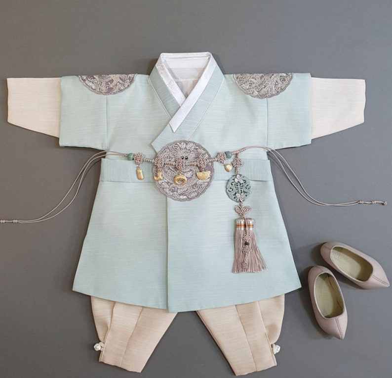 Mint Luxury Prince HANBOK, Boy 100Days6Years, Korean 1ST Birthday Party, Dol Hanbok Set , Korean Traditional Dress image 1