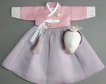 100days~15y/o, Embroidery Purple Hanbok, 5 Colors Top, Korean 1ST Birthday Party, Dol, Hanbok Set , Baby Girl Habok