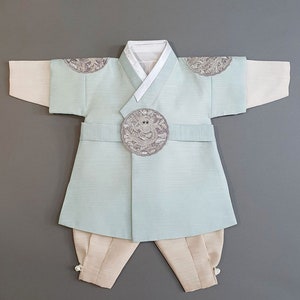 Mint Luxury Prince HANBOK, Boy 100Days6Years, Korean 1ST Birthday Party, Dol Hanbok Set , Korean Traditional Dress image 6