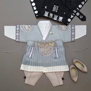 Two-tone Sky Prince Baby Boy HANBOK 100Days~9y/o Boy, Korean 1ST Birthday Party, Dol Hanbok Set, Korean Traditional Dress, Doljanchi