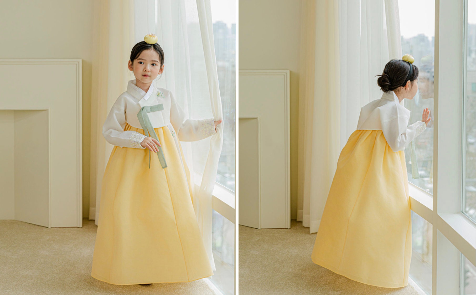 100days~10years old Dol Hanbok Set Baby Girl Habok Floral Yellow Girl HANBOK Korean 1ST Birthday Party