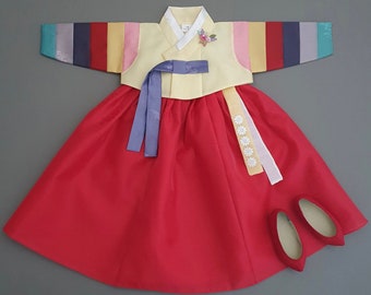 Korean Traditional Dress Korean 100 days Korean hanbok Dol Baby boy 100Days~10Years Saekdong Indie Red Hanbok
