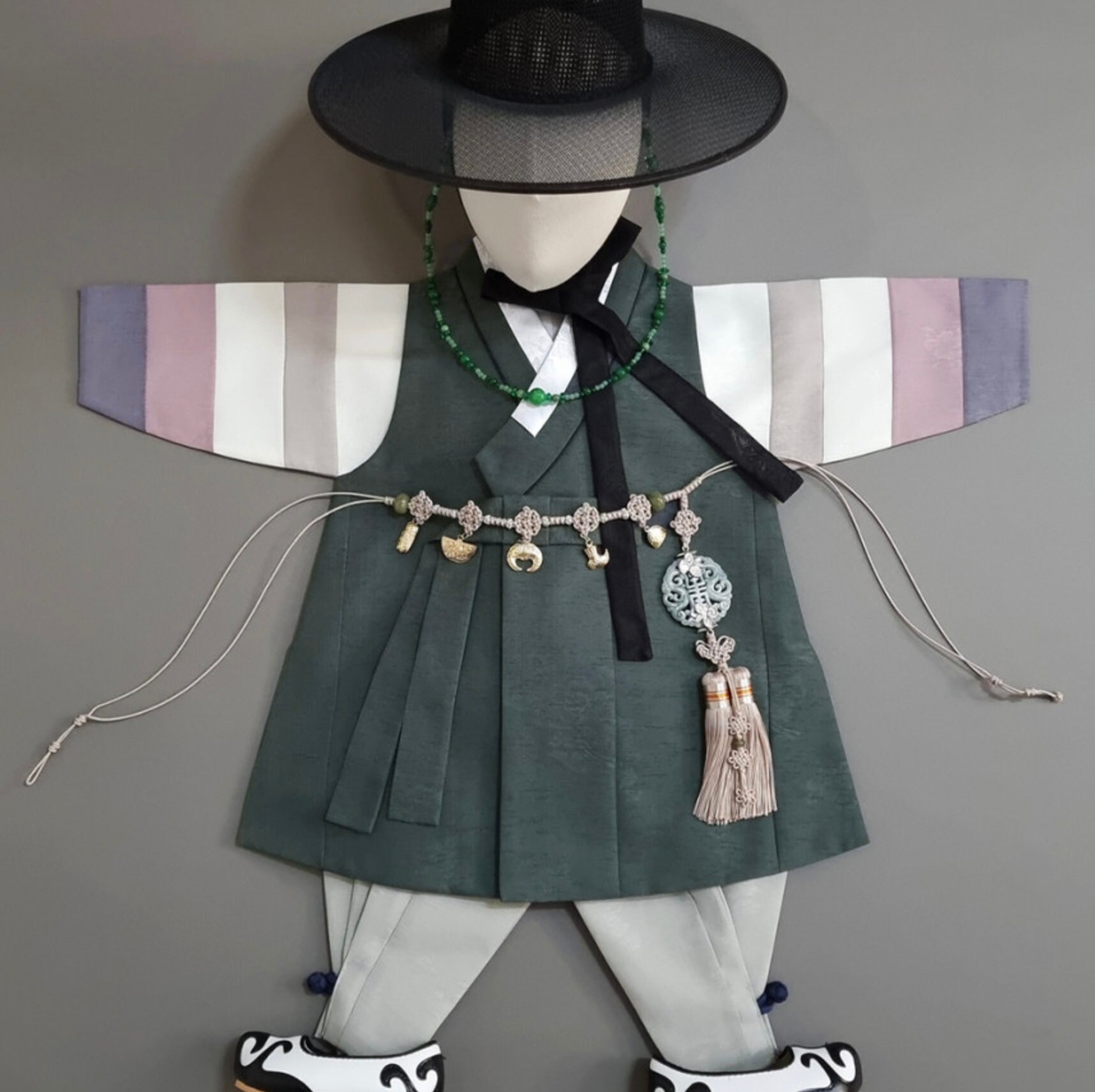 Saekdong Green Baby Boy HANBOK 100 Days 10y o Korean 1ST Birthday