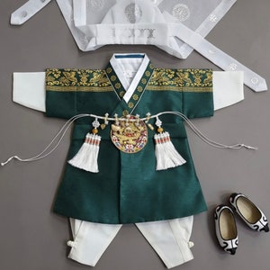 Green Luxury Prince Hanbok, 10010y/o, Boy Hanbok, Korean 1ST Birthday Party, Dol, Baek-il, Hanbok Set , Baby Hanbok imagem 5