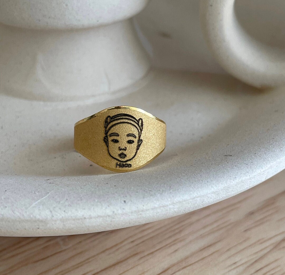 Personalized Baby Gold Ring 24K 0.999pure 1g, 1.875g Dol Ring ...