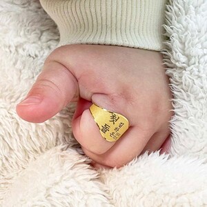 Custom Named Baby Gold Ring 24K 0.999Pure 1g, 1.875g, 3.75g Dol Ring Personalized Baby Ring Baby Gold Band 1st Ring 돌반지 순금 image 4