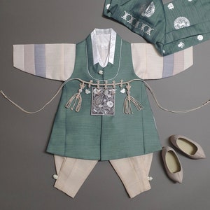 Saekong Green Baby Boy HANBOK 100 Days ~10Age | Korean 1ST Birthday Party, Dol Hanbok Set , Korean Traditional Dress,Korean Costume