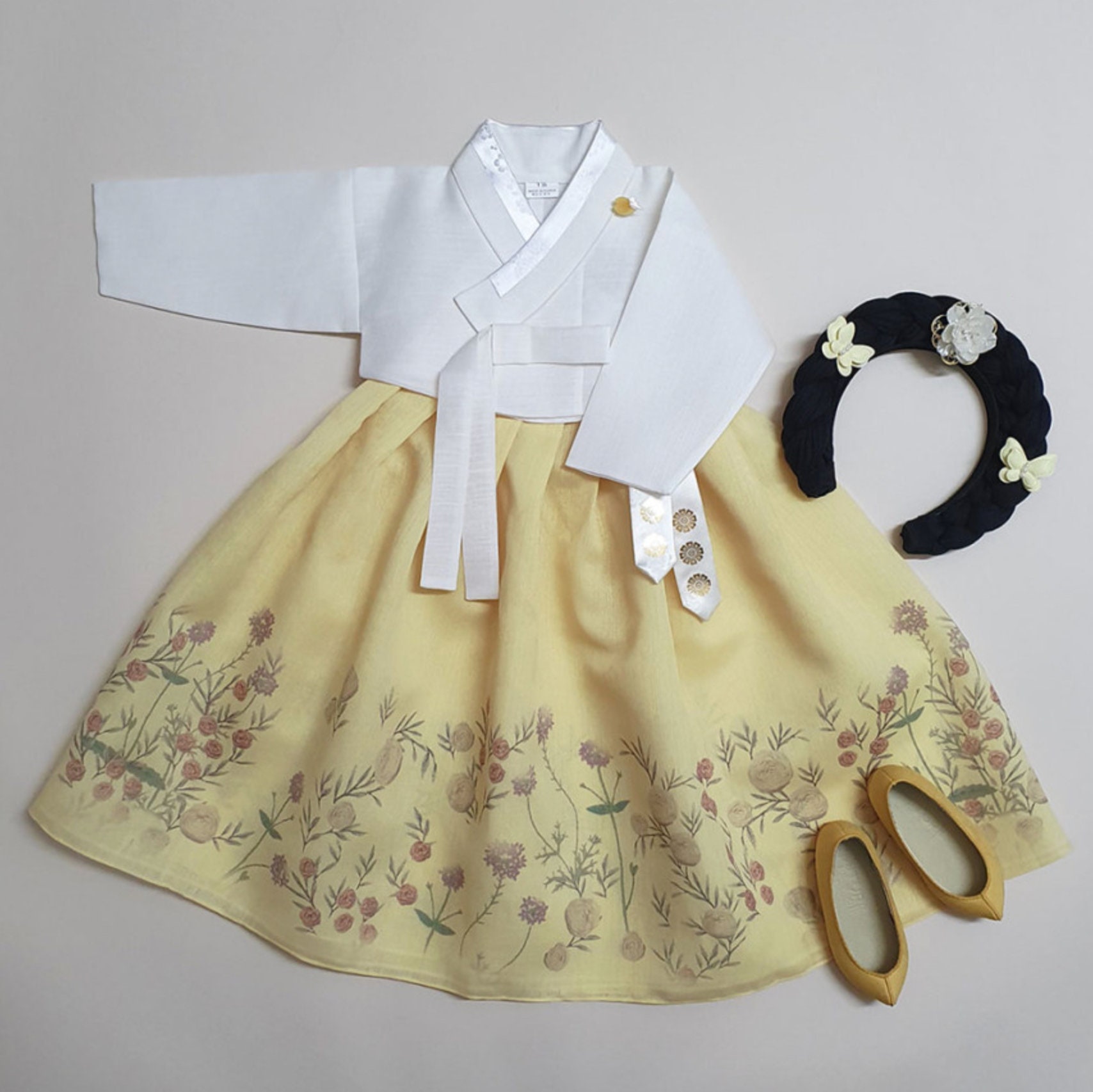 Floral Yellow Girl HANBOK 100 Jours 10Age FÃªte | Etsy