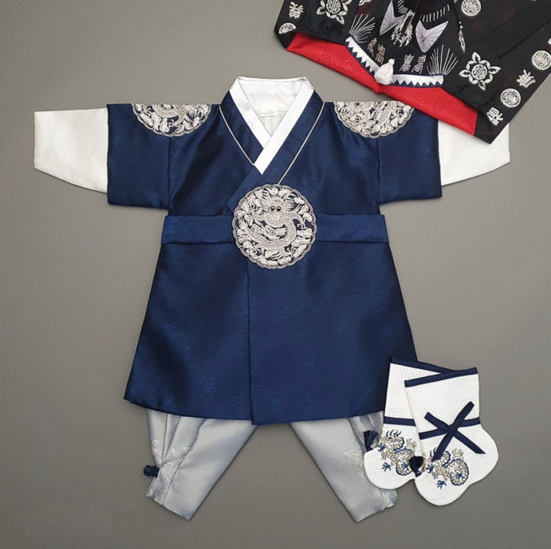 Luxury Prince Baby Boy HANBOK 100 Days 10Age Korean 1ST Birthday Party, Dol Hanbok Set , Korean Traditional Dress image 1