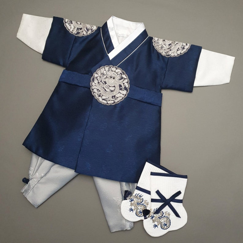 Luxury Prince Baby Boy HANBOK 100 Days 10Age Korean 1ST Birthday Party, Dol Hanbok Set , Korean Traditional Dress image 4