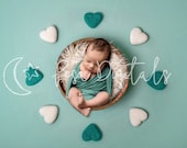 Green Hearts Digital Backdrop, Newborn Digital Backdrop Boy Girl, Heart Backdrop, Newborn Backdrop, Hearts Backdrop, White Heart Backdrop