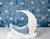 Digital Backdrop With Stars, Newborn Digital Backdrop, White Moon Backdrop, Natural Backdrop, Newborn, Moon Backdrop, Backdrop With Stars