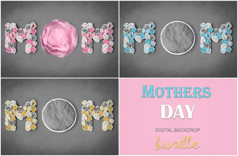 Mother's Day Digital Backdrop Bundle, Digital Backdrop Newborn Digital