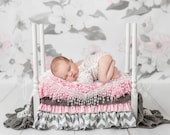 Newborn Digital Backdrop, Newborn Backdrop with White Wooden Bed, Natural Backdrop, Newborn photography, Natural Wooden Bed Backdrop