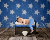Stars and Bed Digital Backdrop, Wooden Bed Digital Background, Newborn Digital Backdrop Boy, America Flag Stars, Patriotic Background