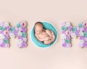 Newborn digital backdrop MOM sign, Mother's day background, Floral letter Backdrop, Flower letter digital photo prop, Photoshop background