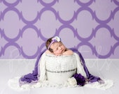 Purple theme newborn digital backdrop with white bucket