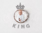 King Sign Backdrop, Digital Backdrop, Newborn Digital Backdrop, Grey Backdrop, Newborn Backdrop, Crown Backdrop, Boy Backdrop