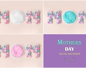 Mother's Day Digital Backdrop Bundle, Floral mom letter Newborn Digital Background, Newborn Digital Photo Prop Digital backdrops Mothers day