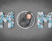 MOM sign newborn digital backdrop, Mother's day background, Floral letter Backdrop, Flower letter digital photo prop, Photoshop background