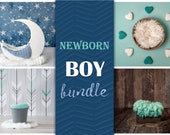 Digital Backdrop Newborn Boy Bundle, Digital Backdrop Newborn Digital Background, Newborn Digital Photo Prop, Digital backdrops Newborn Boy