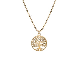 Discreto: Árbol de la Vida - Collar de Joyas de Oro