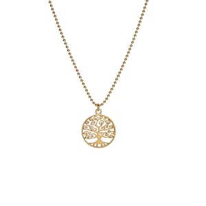 Kette Lebensbaum 925 Silber vergoldet mit Geschenknachricht