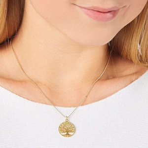 iz-el Kette mit Lebensbaum 925 silber vergoldet