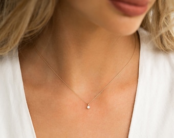 Necklace Dewdrop Zirconia 925 Silver rose gold plated