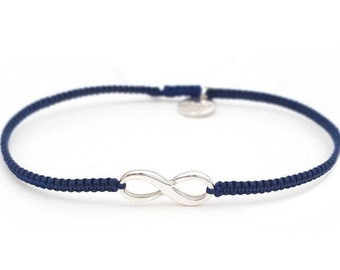 INFINITY Makramee Armband dunkelblau