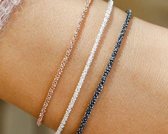 iz-el fine textured silver bracelet as a gift | FREE wish card!