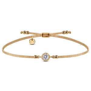 Armband GOLD Zirkonia Solitär - TAUTROPFEN