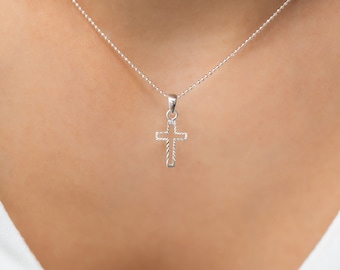 Glitter Cross Chain 925 Silver