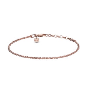 Diamantierte Armkette 925 Silber rosévergoldet
