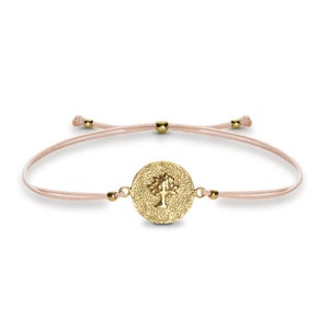 Armband LEBENSBAUM MÜNZE GOLD silber 925