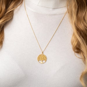 Lebensbaum Kette Silber 925 vergoldet