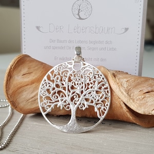 Geschenk lange Kette Lebensbaum 925 silber