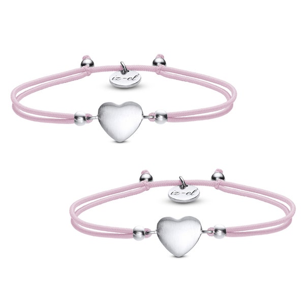 Bracelet Silver Mother Daughter Happiness Bracelet Heart Set