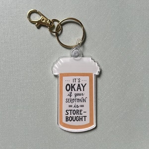 Mental Health Keychain, Serotonin Store Bought, Serotonin Acrylic Keychain, Encouraging Gift